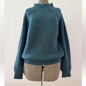 SOLD Inis Meain Teal Ribbed Sweater